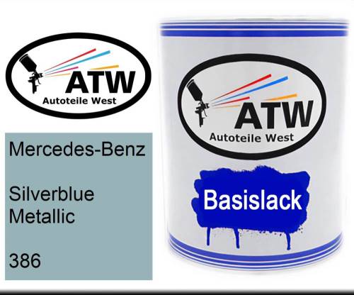 Mercedes-Benz, Silverblue Metallic, 386: 1L Lackdose, von ATW Autoteile West.